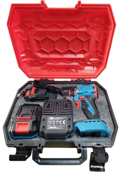 power E1010 Çift Vitesli Darbeli 20V Şarjlı Matkap Hızlı Şarjlı 55NM Tork Kömürsüz Motor