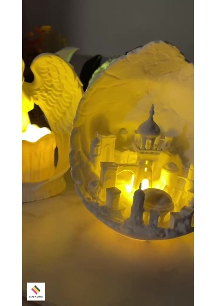 Luxury Ay Şehri (Moon City) Ledli Dekoratif Obje Ev Ofis Dekor Balkon Kitaplık, Sevgililer Günü Hediye 15CM 1 Adet fiyatları