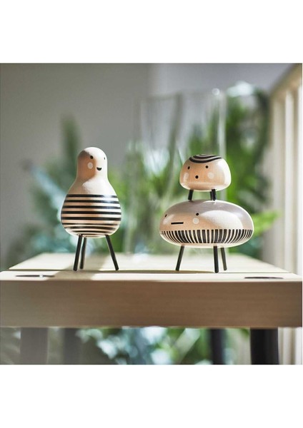 Luxury Kahverengi Dvärgtall Dekoratif Aksesuar , Kahverengi-Siyah, 3 Parça, Masif Ahşap 3 Parça Ahşap Mode 1 Adet
