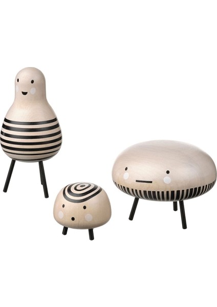 Luxury Kahverengi Dvärgtall Dekoratif Aksesuar , Kahverengi-Siyah, 3 Parça, Masif Ahşap 3 Parça Ahşap Mode 1 Adet modelleri