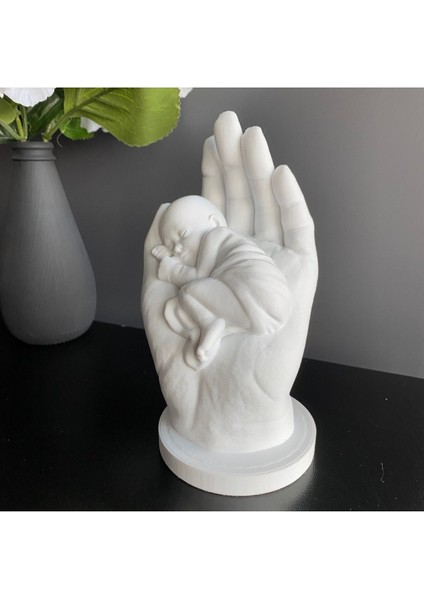 Luxury Bir Avuç Mutluluk - Anne Eli Içerisinde Bebek Biblosu. Doğum Hediyesi Anne Bebek Yeni Doğan Hediyesi 1 Adet indirimleri