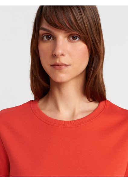 31763 Bisiklet Yaka T-Shirt-Kırmızı modelleri