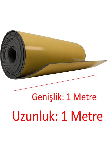 Yapışkanlı Araç Ses Isı Yalıtım Izolasyon Bant EN:100 cm Kalınlık:10 mm Uzunluk:1 Metre Kauçuk Sünger
