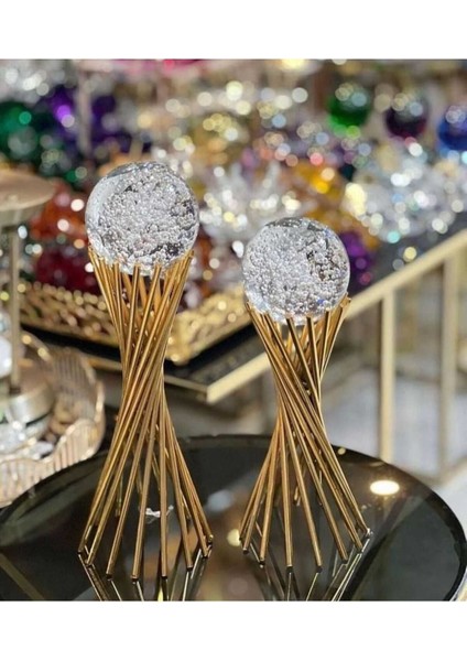 Luxury 2'li Küre Çapraz Ayak 2'li Set Köpüklü Kıristal 25CM 30CM 1 Adet