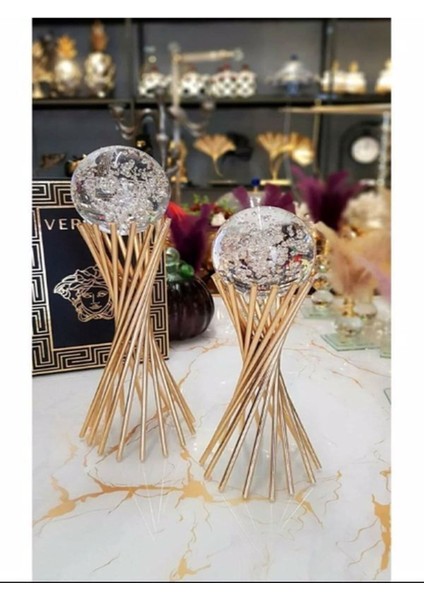 Luxury 2'li Küre Çapraz Ayak 2'li Set Köpüklü Kıristal 25CM 30CM 1 Adet