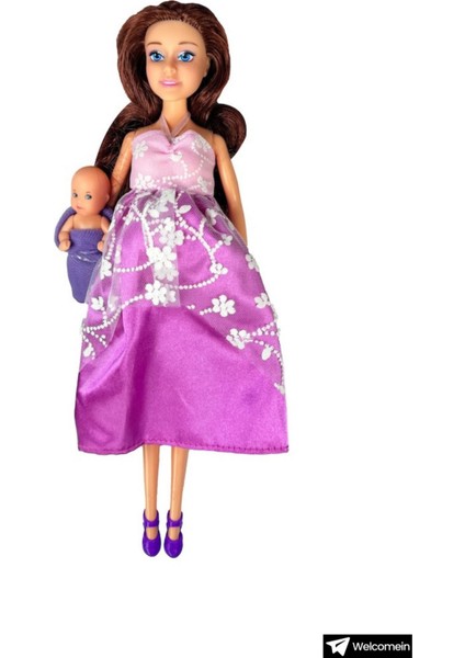 Luxury Oyuncak Hamile 29 cm Kutulu Bebek Oyun Arkadaşım Oyuncak Kıyafetli Bebek 1 Adet