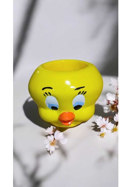 Luxury Sevimli Tweety Saksı Sukulent Saksısı Kaktüs Saksısı El Işçiliği 1 Adet