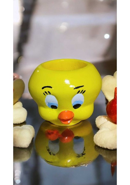 Luxury Sevimli Tweety Saksı Sukulent Saksısı Kaktüs Saksısı El Işçiliği 1 Adet