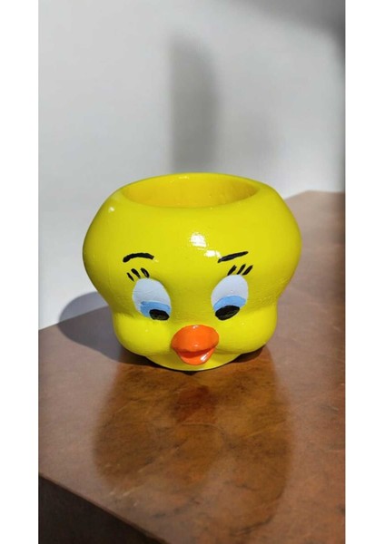 Luxury Sevimli Tweety Saksı Sukulent Saksısı Kaktüs Saksısı El Işçiliği 1 Adet