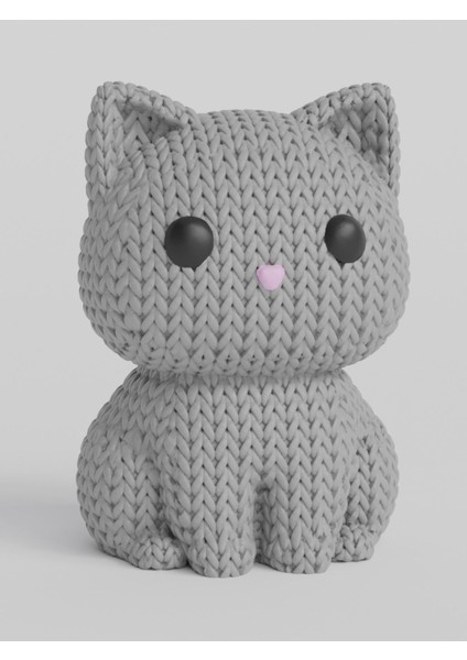 Luxury Dekoratif Obje - 3D Knitted Sevimli Kedi 1 Adet