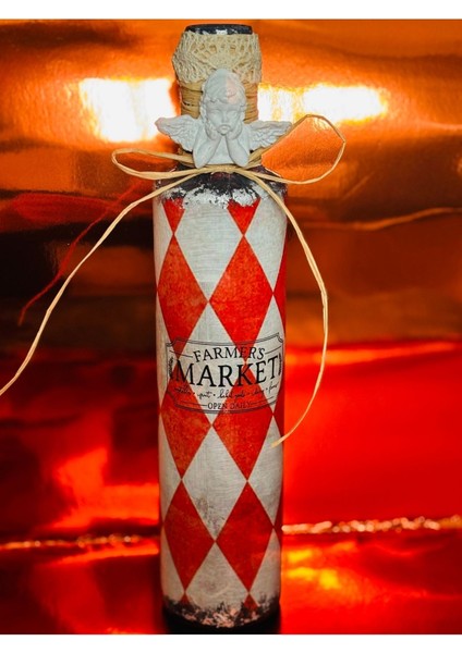 Luxury Dama Desen Handmade Şişe Şamdan 1 Adet