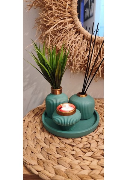 Luxury Dekoratif Set , Hediyelik , Biblo Takım , Mumluk 1 Adet