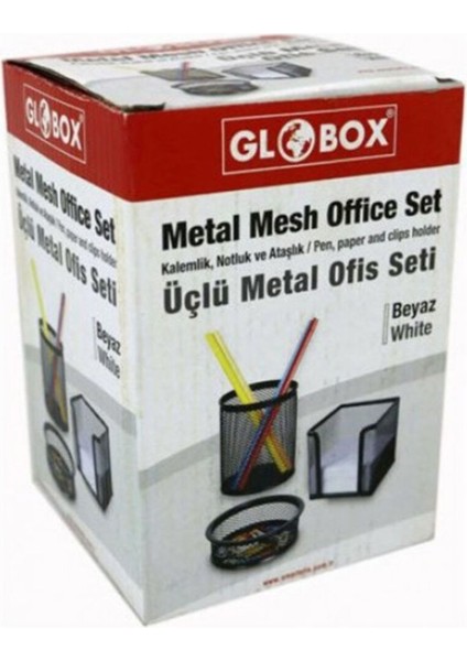 Luxury Metal Siyah Ofis Seti 3'lü 1 Adet