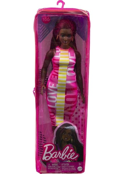 Fashionistas Bebek No. 186 Kıvrımlı, Kızıl Örgüler, Kolsuz Aşk Elbisesi, Halka Küpeler, HBV18 1 Adet indirimleri