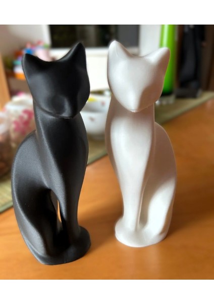 Luxury Dekoratif Siyah ve Beyaz Çift Kedi Organik Plastik 10 cm 1 Adet fiyatları