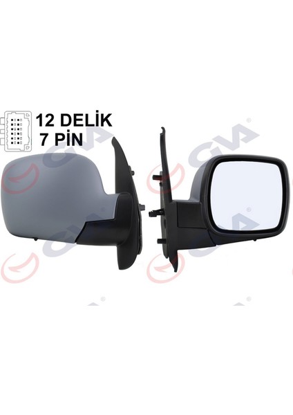 Diş Dikiz Aynasi Sağ Kangoo 08 Elektrikli Isitmali Astarli Sensörlü Konveks VM-6131EHPSR Gnzrz