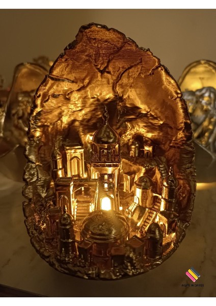 Luxury Ay Şehri (Moon City) Ledli Dekoratif Obje Ev Ofis Dekor Balkon Kitaplık, Sevgililer Günü Hediye 15CM 1 Adet indirimleri