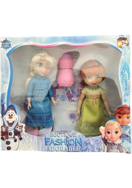 Luxury Elsa ve Anna Biberonlu 13 cm Ikili Küçük Oyuncak Bebekler 1 Adet fiyatları