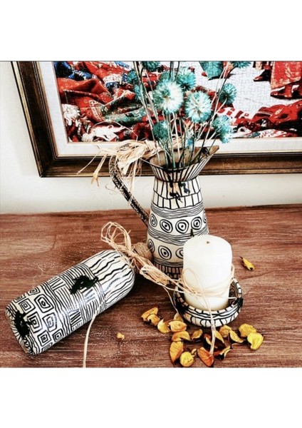 Luxury Dekoratif Galvaniz Şişe Mumluk 1 Adet