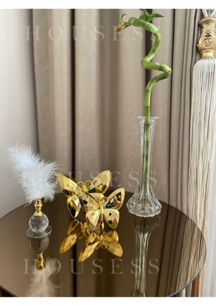 Luxury Dekoratif Gold Kelebek ve Gold Tüylük Biblo Süs 1 Adet fırsatları