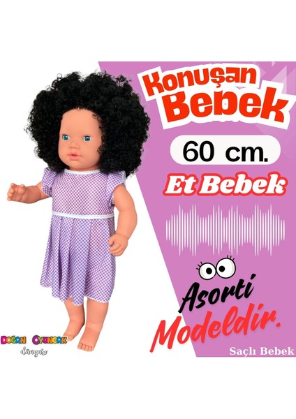 Luxury Oynar Gözlü Türkçe Konuşan Nazlı Saçlı Et Bebek 60 Cm. - Konuşabilen Bebek - Saçlı Büyük Bebek 1 Adet fiyatları