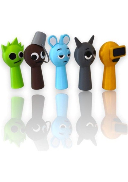 Luxury Sprunki Effects Karekterleri Kaliteli Baskı 7 cm Set 5 Adet Figür Lime, Brud, Sky, Gray, Garnold 1 Adet