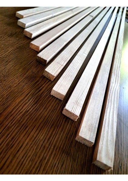 Luxury Ahşap Çıta, Dekoratif Çıta 10 Adet 1 cm x 2 cm x 100CM (Duvar Çıtası) Çıta 1 Adet