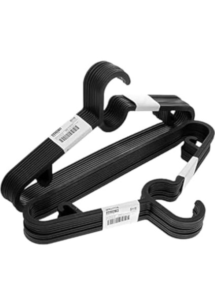 Rom Spruttıg Hafif Elbise Askısı, Siyah, Plastik, 39 cm - 20'li Set Romshp 1067323
