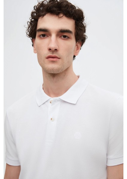 Ds Damat Slim Fit Beyaz Kutulu Polo Yaka T-Shirt 4HC14ORTKPLO1 fırsatları
