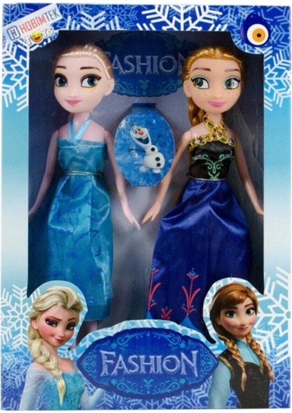 Luxury Frozen Elsa Fashion Elbiseli Oyuncak Bebek Seti 23 cm 1 Adet