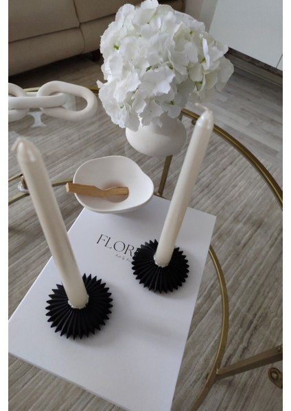 Luxury Modern Tasarım Dekoratif 2’li Plastik Şamdan Mumluk, Siyah Mumluk, (Mumlar Dahil Değildir) 1 Adet fırsatları