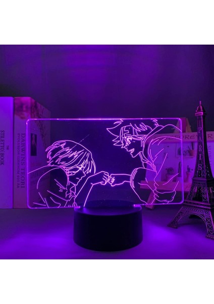 Anime Sk8 Çocuklar Hayranları Infinity Şekil 3D Gece Lambası, Uzaktan Kumanda ile Değişen 16 Renk, Çocuk Odası Dekoru, Şekil Manga Illusion LED Oyuncak Lamba Kız Erkek Noel Hediyeleri (Yurt Dışından) fırsatları