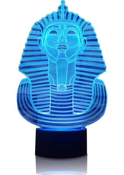 Firavun 3D Gece Lambası - Optik Illüzyon Lambası Mısır u LED Işık 3D Hologram Projektör - Küçük Dokunmatik Lambalı 7 Renk Değiştirme Lambası - Küçük Masa Lambası Erkekler Kızlar 3D Sfe (Yurt Dışından)