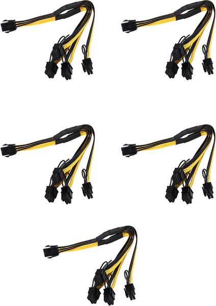 Adet Pcıe Gpu 6pin 1 Ila 4 Yollu 6+2pin Dişi - Erkek Uzatma Kablosu (Yurt Dışından)
