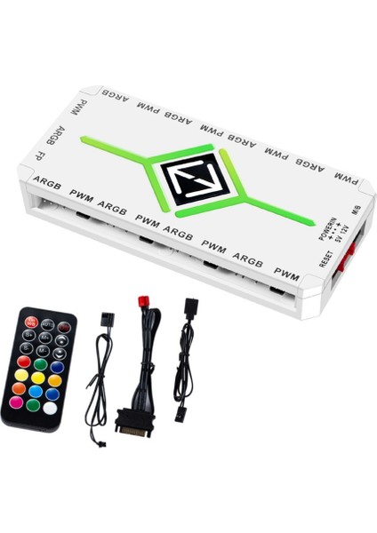 5V 3 Pin Argb Kontrol Cihazı Soğutma 4 Pin Pwm Fan Hub Pwm Argb Fan Beyaz (Yurt Dışından)