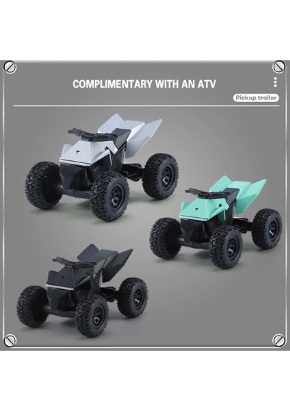 Ölçekli 1:32 Tesla Cybertruck Pickup Römork Rv Metal Alaşım Oyuncak Araba Modeli Diecast Off-Road Araç Hediye Erkek Çocuklar Için Koleksiyon (Yurt Dışından)