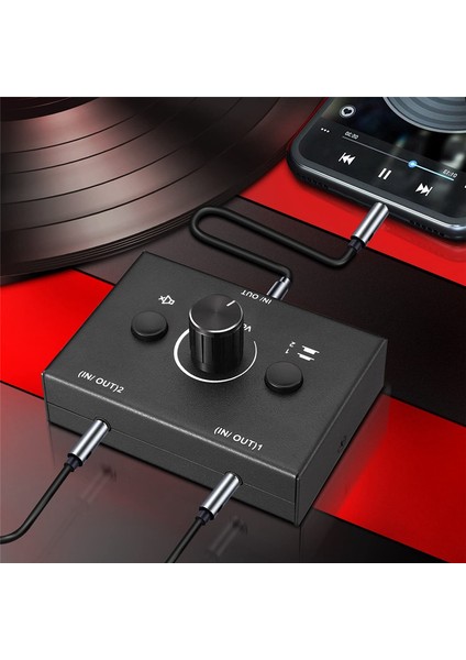 3.5mm Ses Anahtarı, 2 Giriş 1 Çıkış/1 Giriş 2 Çıkış Ses Ayırıcı (Yurt Dışından)