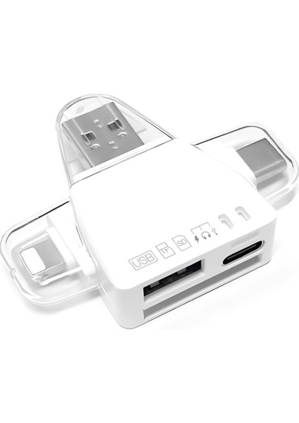 Kart Okuyucu Çok Fonksiyonlu Evrensel Telefon Bilgisayar Adaptörü Beyaz (Yurt Dışından)