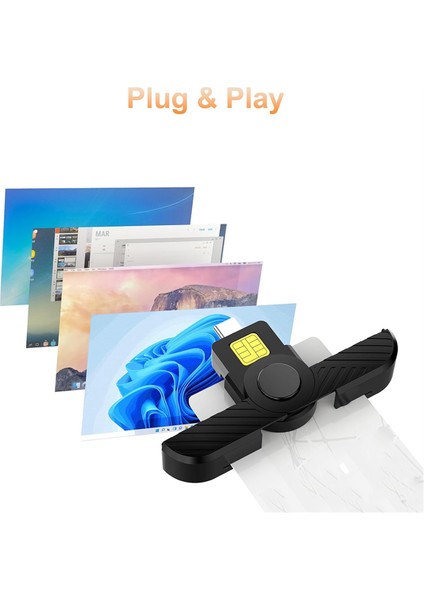USB C Cac Kart Okuyucu, Katlanabilir Cac Okuyucu USB C Güvenli Erişim (Yurt Dışından) indirimleri