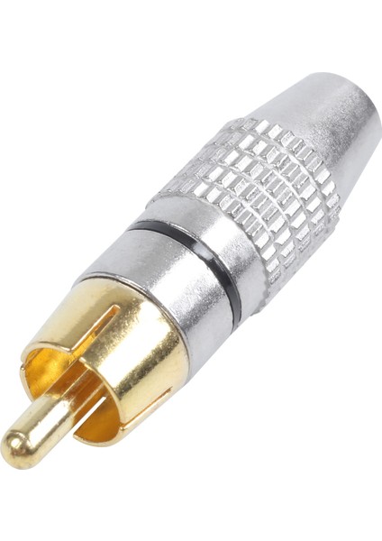 2 Adet Rca Erkek Fiş Adaptörü Altın Kaplama Lehim Konnektörü Altın+Gümüş (Yurt Dışından)
