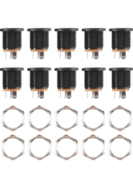 10 Adet Panel Montajlı 2.1x5.5mm Güç Jakı Dc Soketi (Yurt Dışından)