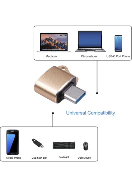 Adet Type-C - USB 2.0 Erkek Adaptör Otg Alüminyum Alaşım (Gümüş) (Yurt Dışından)