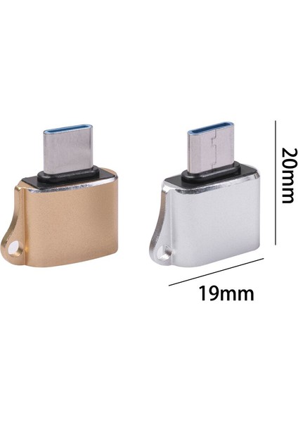Adet Type-C - USB 2.0 Erkek Adaptör Otg Alüminyum Alaşım (Gümüş) (Yurt Dışından)