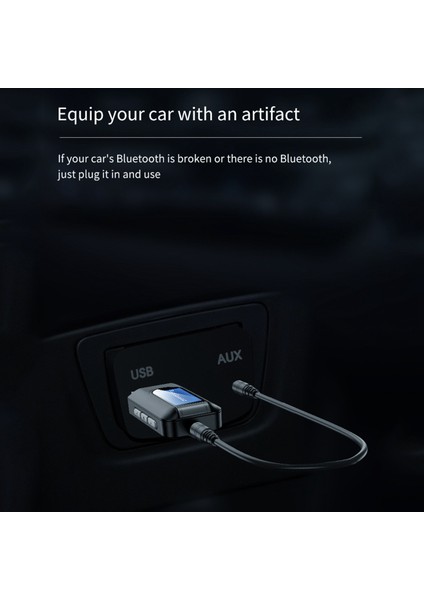 Bluetooth 5.0 Alıcı Verici LCD Ekran Jakı USB Araba Pc Tv Için (Yurt Dışından)