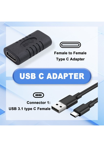 USB C Adaptörü Küçük Usb-C Adaptörü USB 3.1 Type-C Konnektör Dönüştürücü (Yurt Dışından)