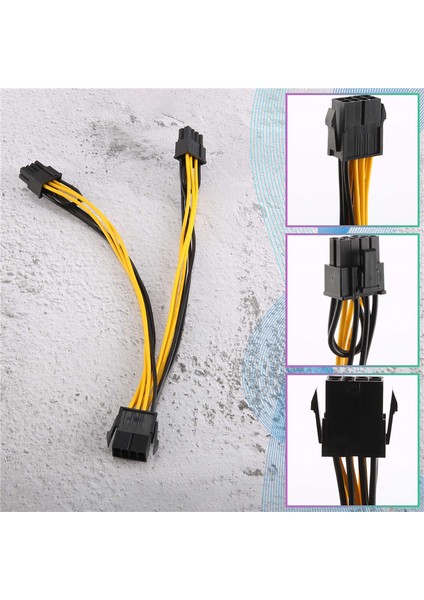 8-Pin'den 2x 8pin'e (6+2) Pcı Express Gpu Güç Kablosu Pc/dizüstü Bilgisayar Için 10 Adet (Yurt Dışından)