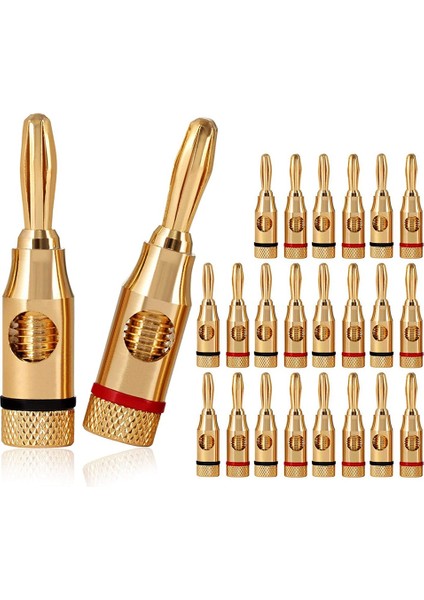 Muz Fişleri Açık Vida 24K Altın Kaplama Fişler Ses Jak Bağlantısı (Yurt Dışından)