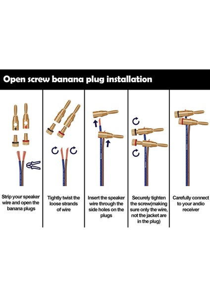 Muz Fişleri Açık Vida 24K Altın Kaplama Fişler Ses Jak Bağlantısı (Yurt Dışından) modelleri