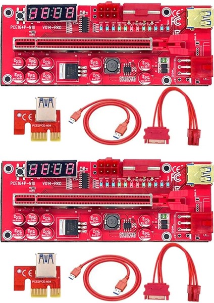 Btc Madenciliği Için 2 Adet VER014 Pro Pcı-E 1x Ila 16X Grafik Yükseltme Kartı (Yurt Dışından)
