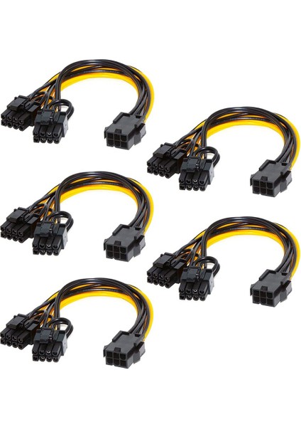 5 Adet Pcı-E 6-Pin'den Çift 6+2-Pin'e (6-Pin/8-Pin) Güç Ayırıcı Kablo (Yurt Dışından)
